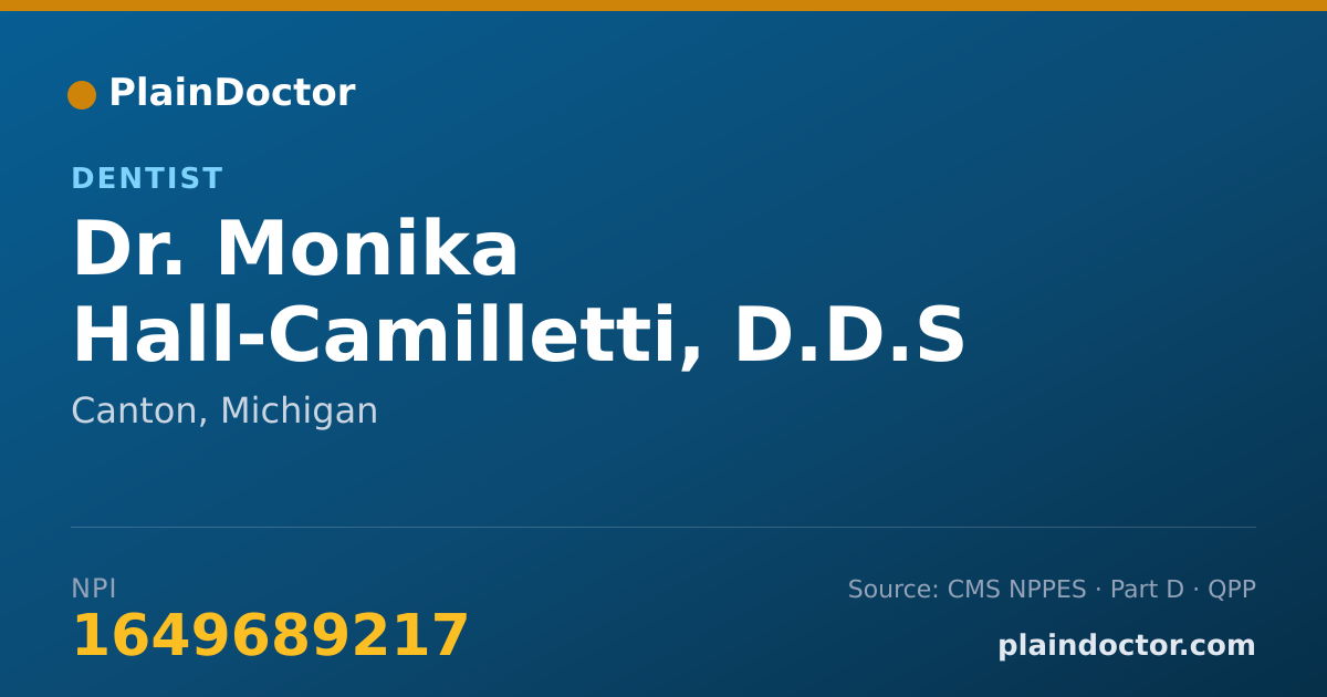 Shareable card for Monika Hall-Camilletti, D.D.S - Dentist, Canton, MI