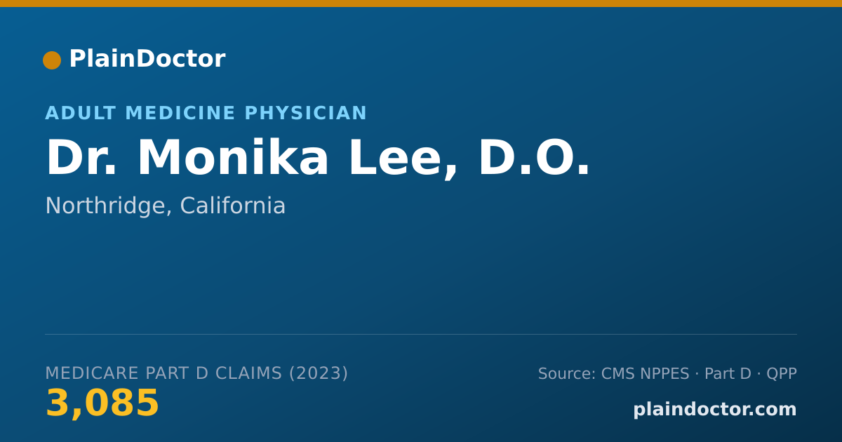 Shareable card for Monika Lee, D.O. - Adult Medicine Physician, Northridge, CA