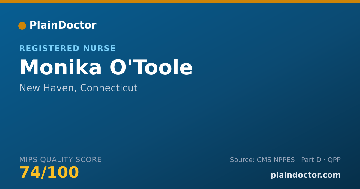 Shareable card for Monika O'Toole - Registered Nurse, New Haven, CT