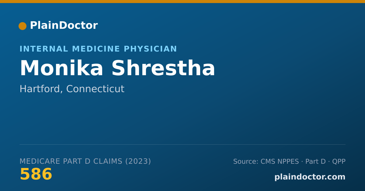 Shareable card for Monika Shrestha - Internal Medicine Physician, Hartford, CT