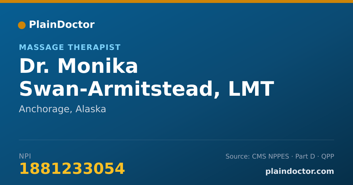 Shareable card for Monika Swan-Armitstead, LMT - Massage Therapist, Anchorage, AK