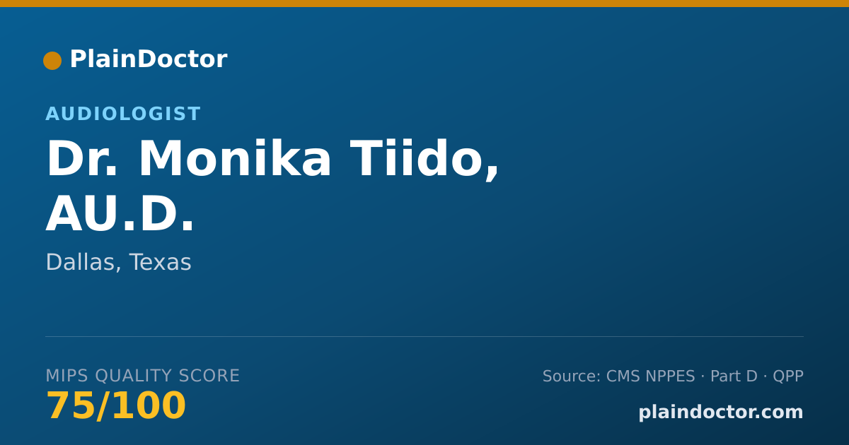 Shareable card for Monika Tiido, AU.D. - Audiologist, Dallas, TX