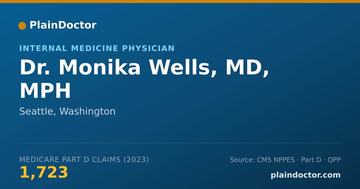 Shareable card for Monika Wells, MD, MPH - Internal Medicine Physician, Seattle, WA