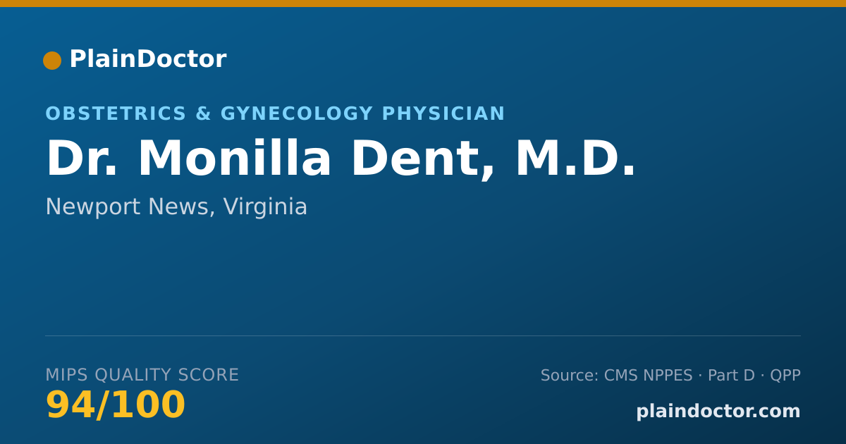 Shareable card for Monilla Dent, M.D. - Obstetrics & Gynecology Physician, Newport News, VA