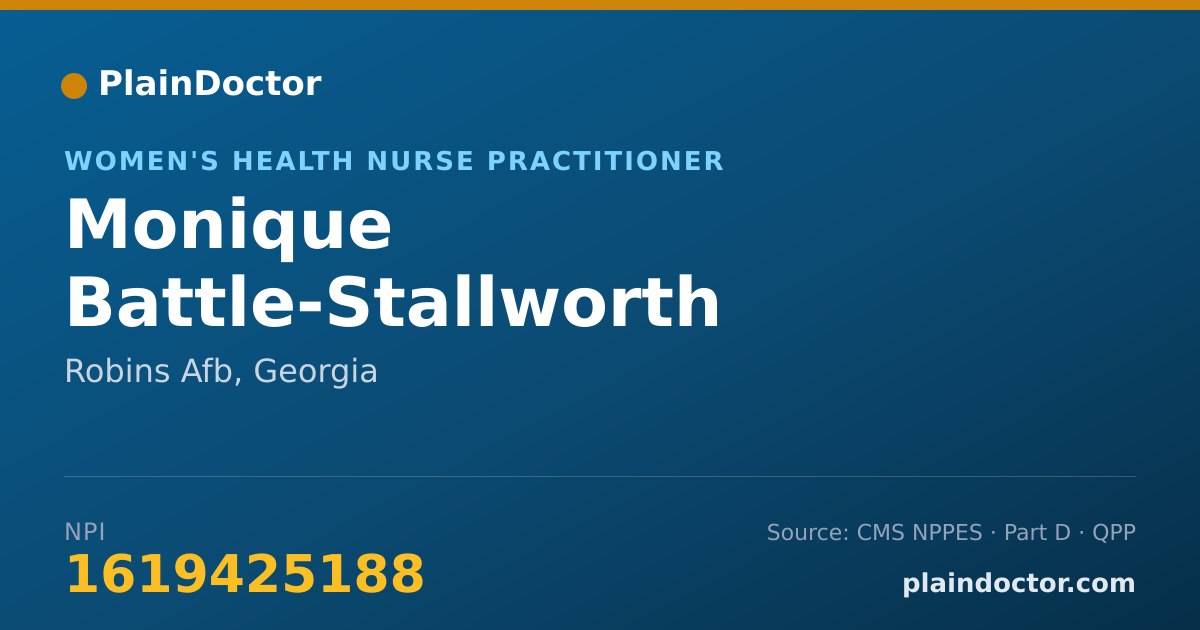 Shareable card for Monique Battle-Stallworth - Women's Health Nurse Practitioner, Robins Afb, GA