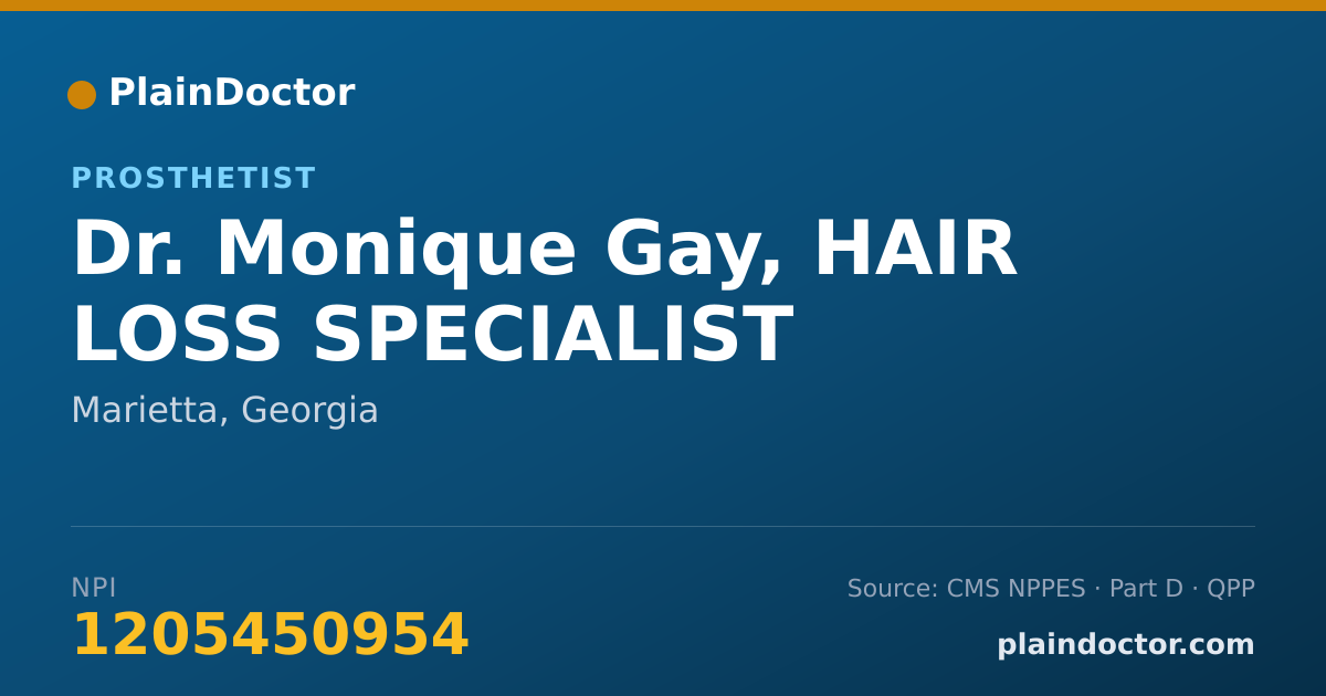 Shareable card for Monique Gay, HAIR LOSS SPECIALIST - Prosthetist, Marietta, GA