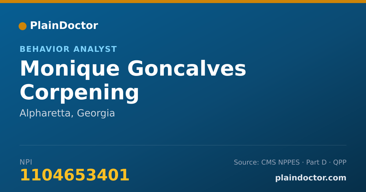 Shareable card for Monique Goncalves Corpening - Behavior Analyst, Alpharetta, GA