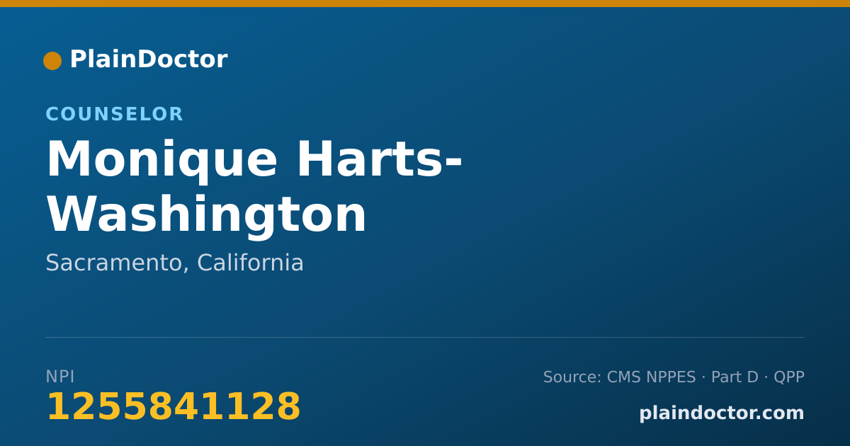 Shareable card for Monique Harts- Washington - Counselor, Sacramento, CA