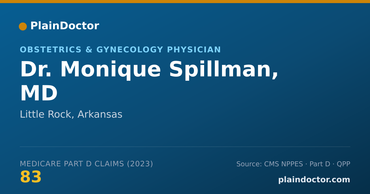 Shareable card for Monique Spillman, MD - Obstetrics & Gynecology Physician, Little Rock, AR