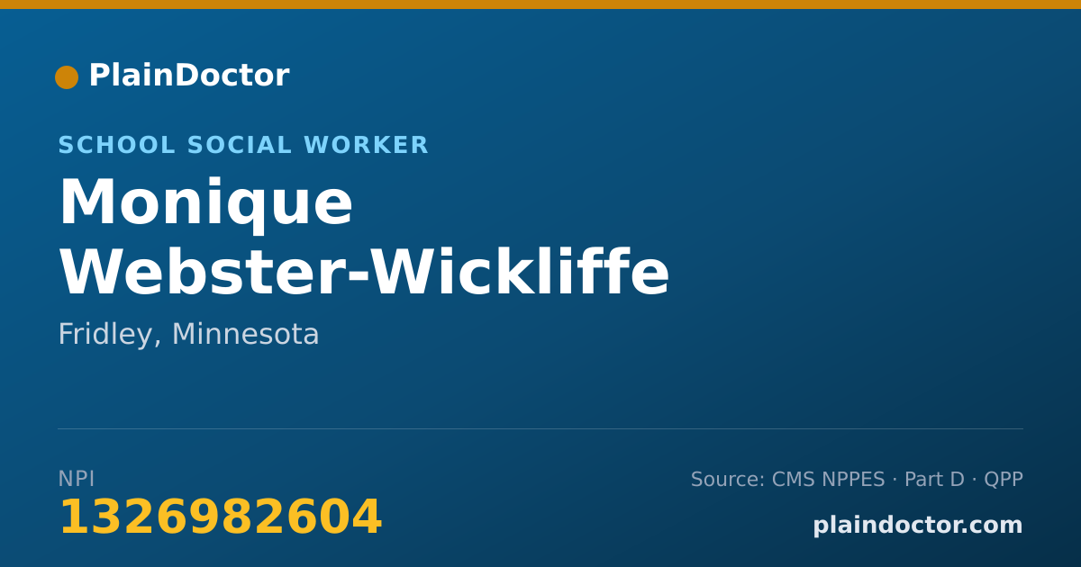 Shareable card for Monique Webster-Wickliffe - School Social Worker, Fridley, MN