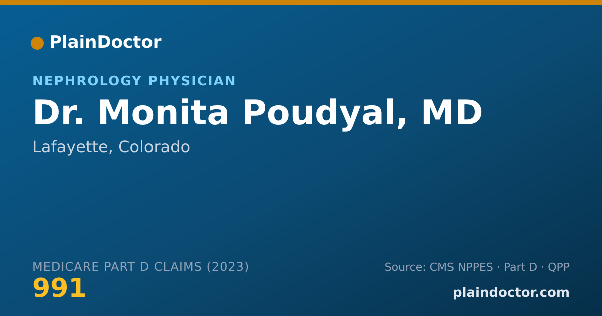 Shareable card for Monita Poudyal, MD - Nephrology Physician, Lafayette, CO