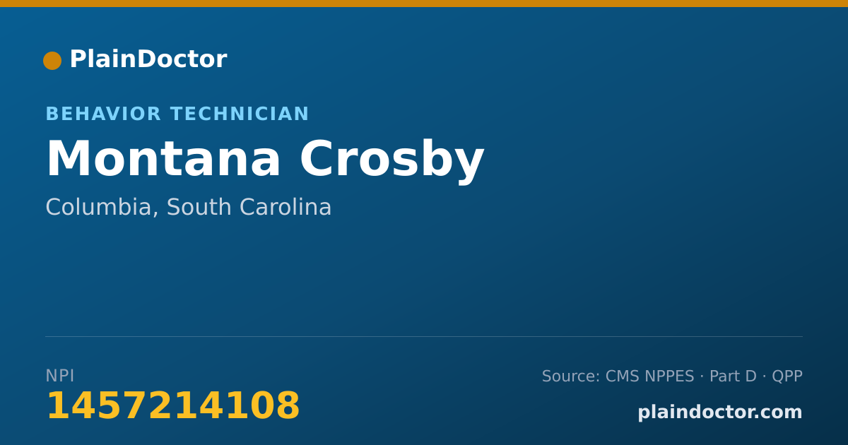 Shareable card for Montana Crosby - Behavior Technician, Columbia, SC