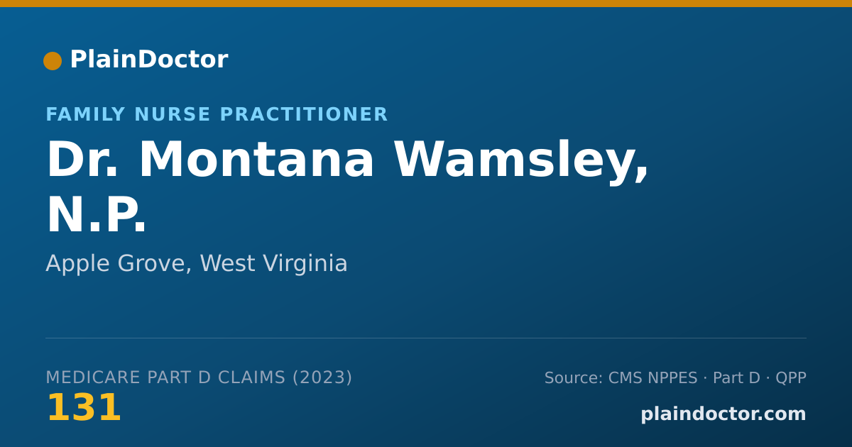 Shareable card for Montana Wamsley, N.P. - Family Nurse Practitioner, Apple Grove, WV