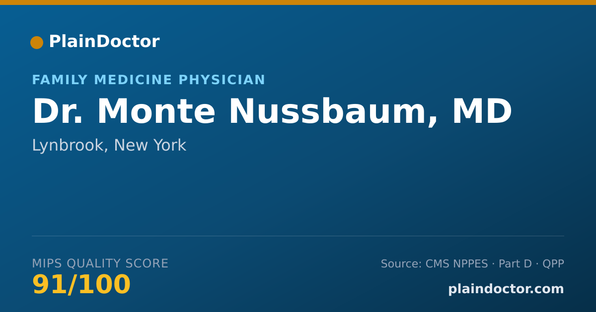 Shareable card for Monte Nussbaum, MD - Family Medicine Physician, Lynbrook, NY