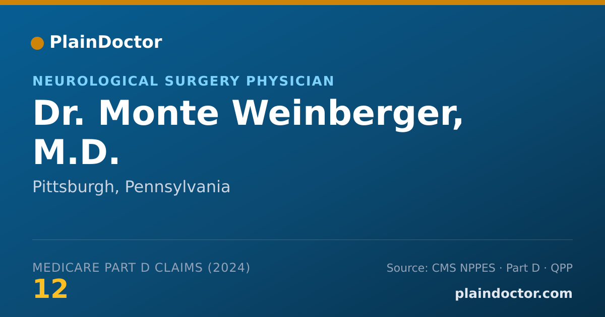 Shareable card for Monte Weinberger, M.D. - Neurological Surgery Physician, Pittsburgh, PA