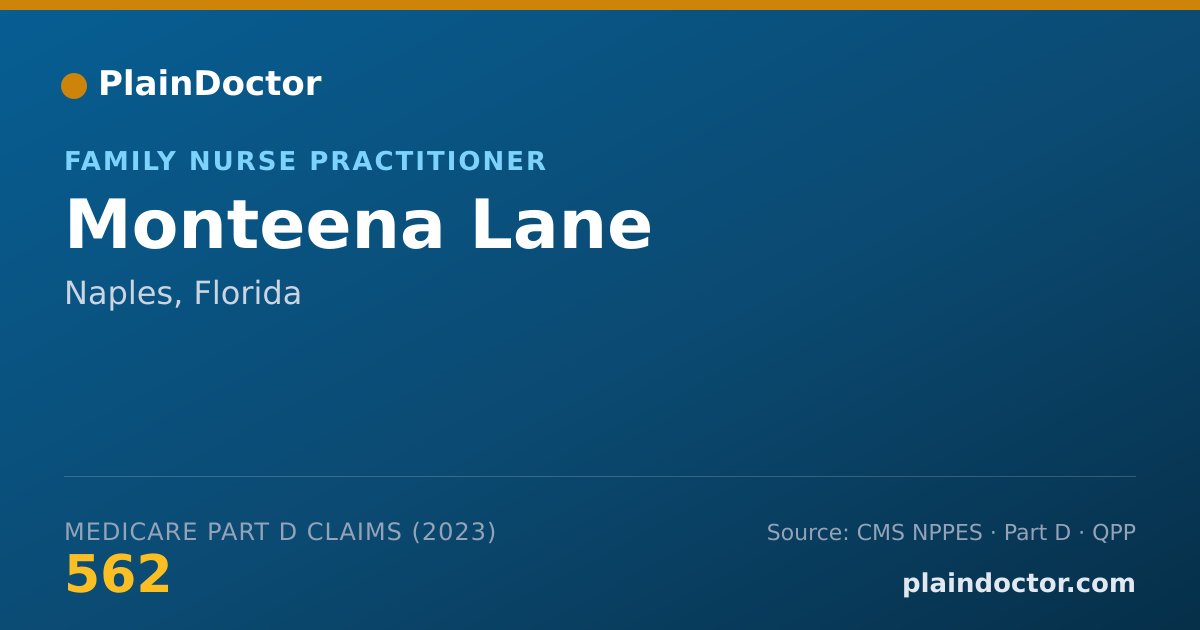 Shareable card for Monteena Lane - Family Nurse Practitioner, Naples, FL