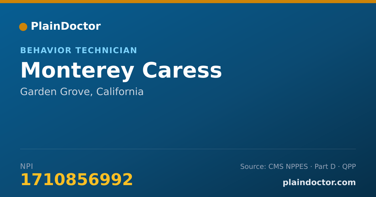 Shareable card for Monterey Caress - Behavior Technician, Garden Grove, CA