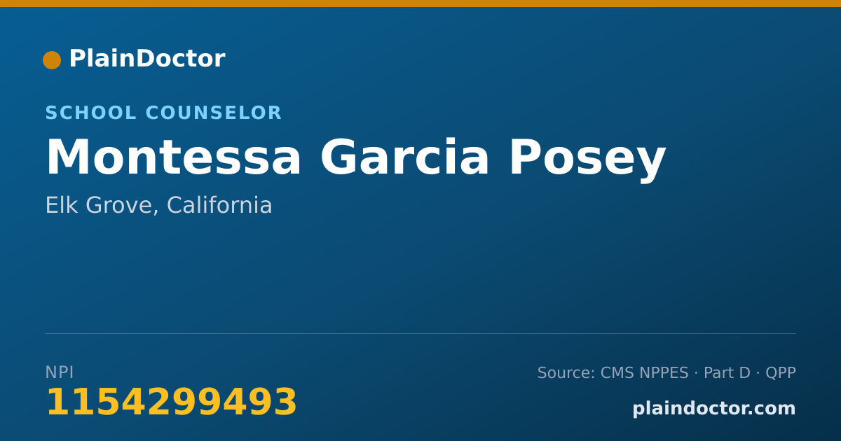 Shareable card for Montessa Garcia Posey - School Counselor, Elk Grove, CA