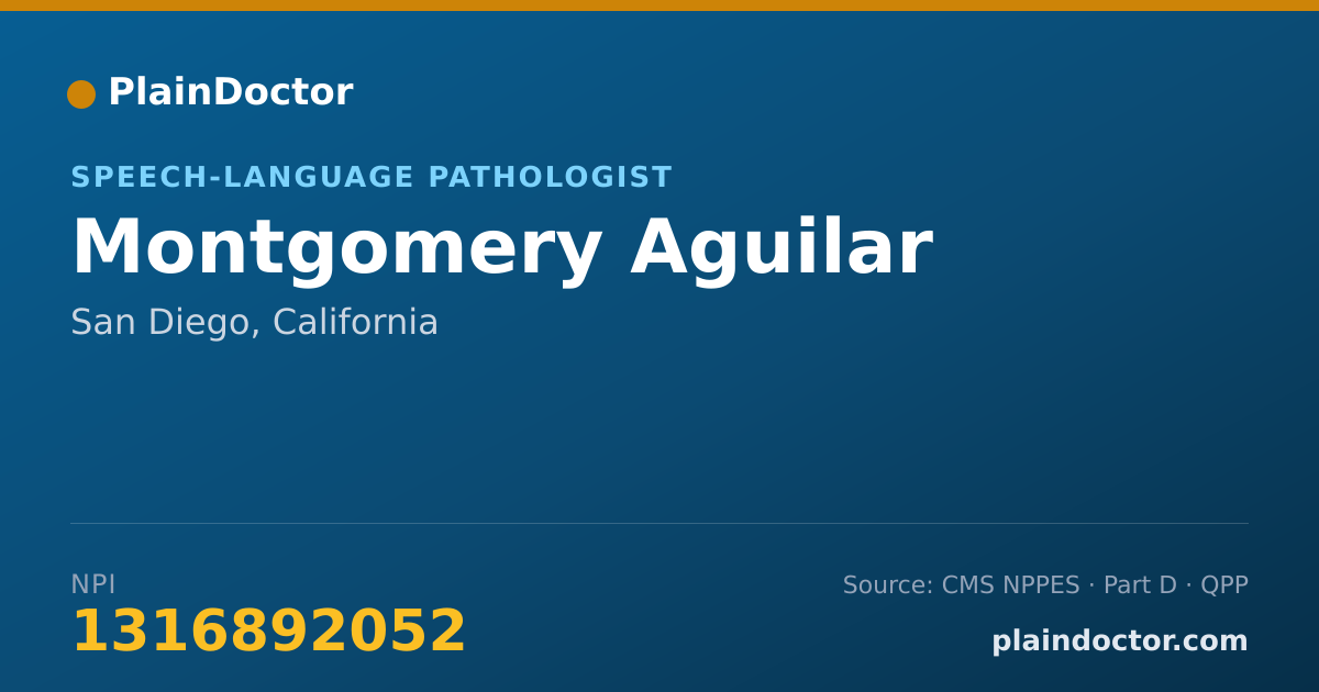 Shareable card for Montgomery Aguilar - Speech-Language Pathologist, San Diego, CA