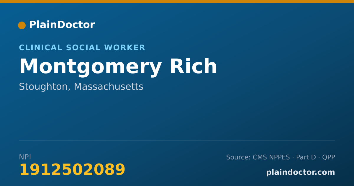 Shareable card for Montgomery Rich - Clinical Social Worker, Stoughton, MA