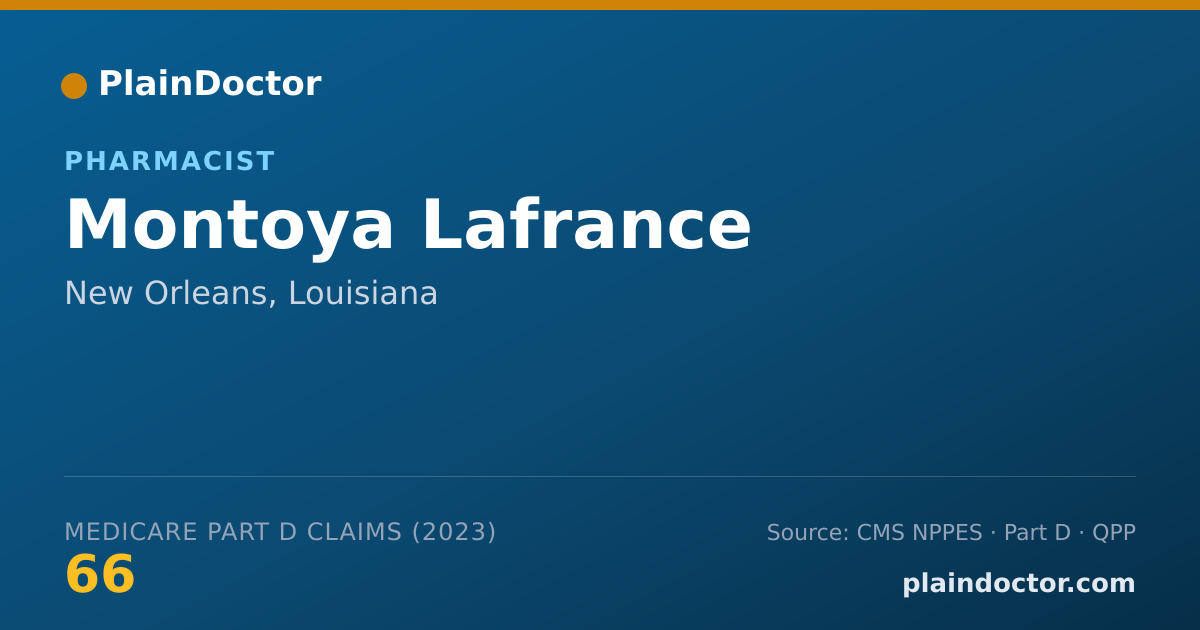 Shareable card for Montoya Lafrance - Pharmacist, New Orleans, LA