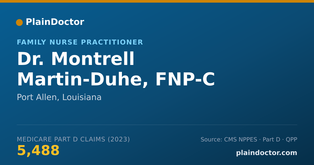 Shareable card for Montrell Martin-Duhe, FNP-C - Family Nurse Practitioner, Port Allen, LA