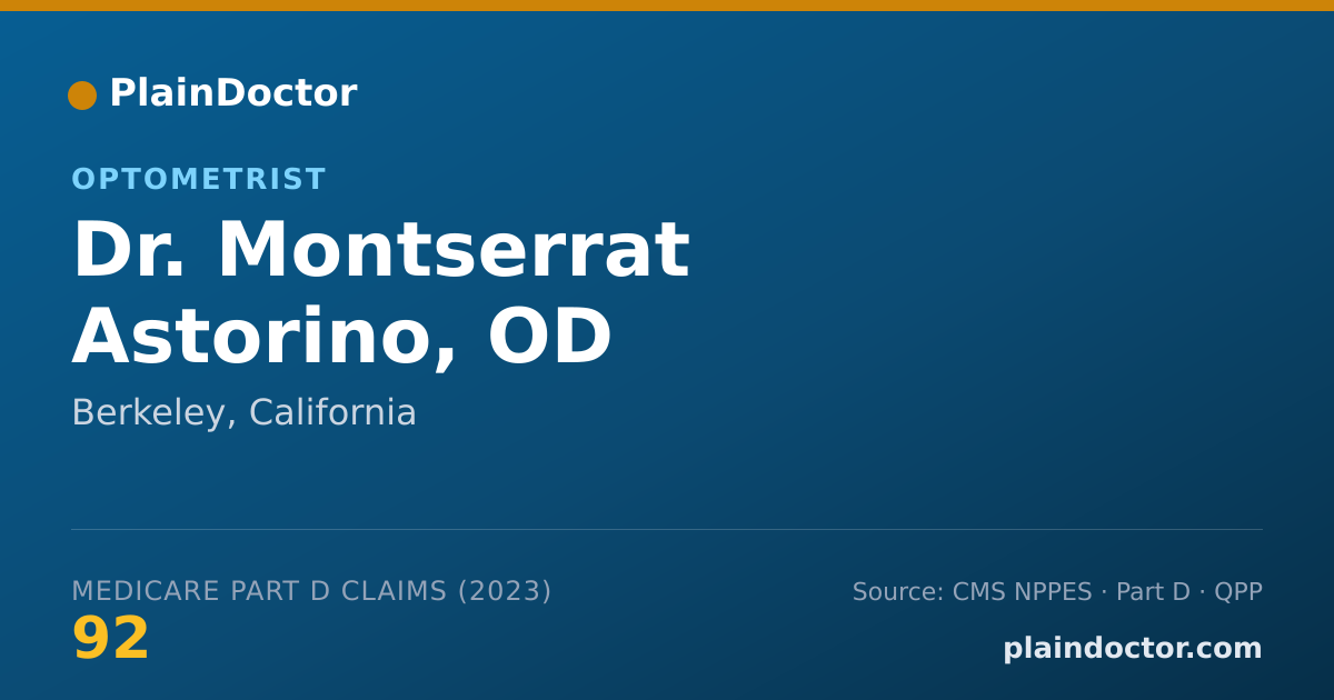 Shareable card for Montserrat Astorino, OD - Optometrist, Berkeley, CA