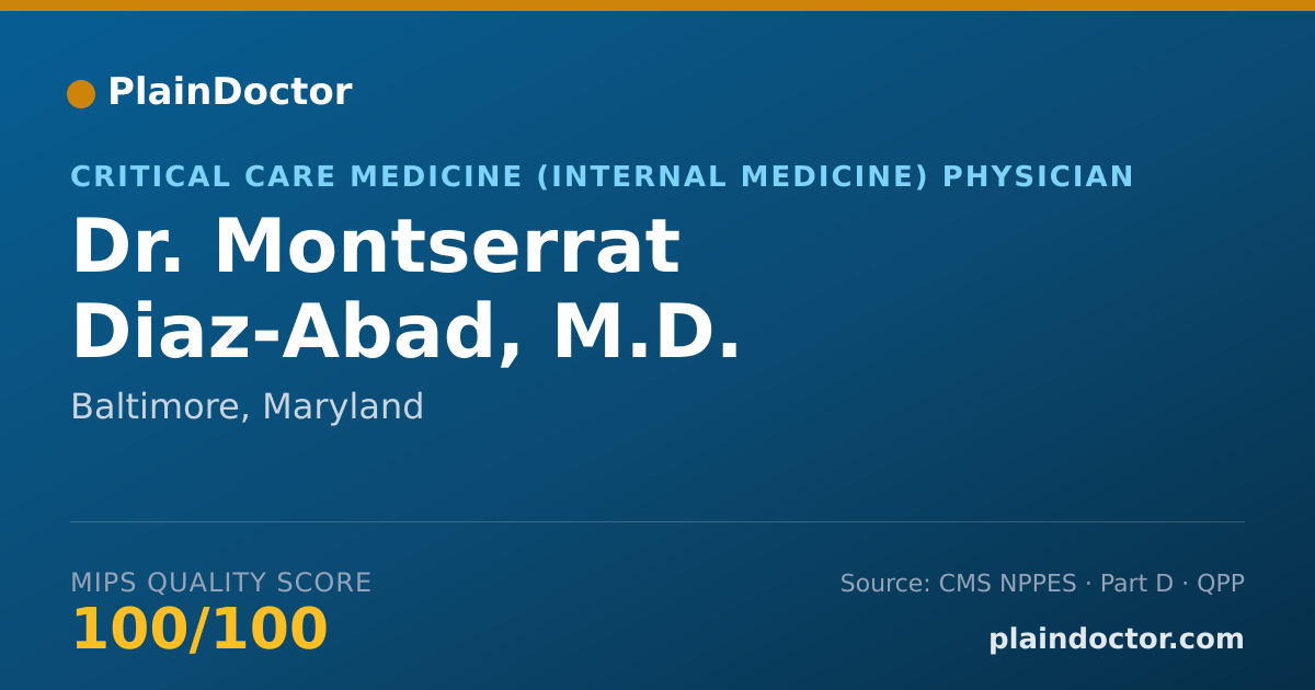 Shareable card for Montserrat Diaz-Abad, M.D. - Critical Care Medicine (Internal Medicine) Physician, Baltimore, MD