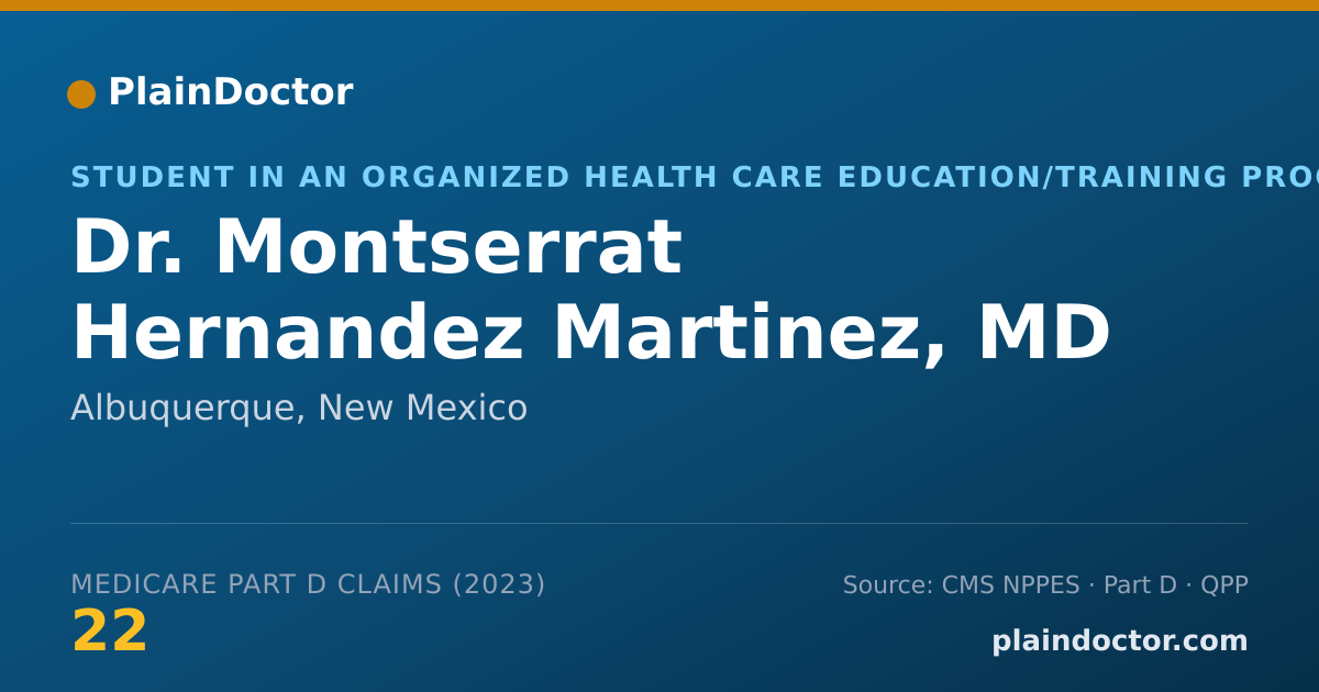 Shareable card for Montserrat Hernandez Martinez, MD - Student in an Organized Health Care Education/Training Program, Albuquerque, NM