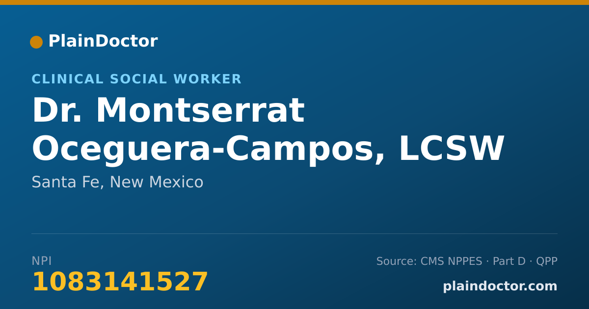 Shareable card for Montserrat Oceguera-Campos, LCSW - Clinical Social Worker, Santa Fe, NM