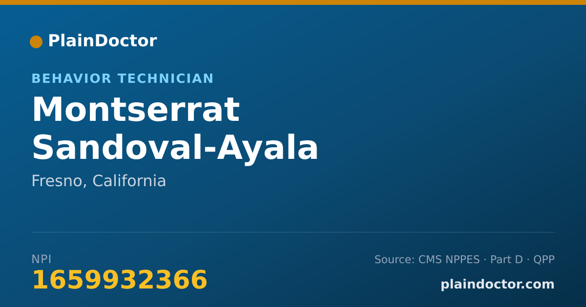 Shareable card for Montserrat Sandoval-Ayala - Behavior Technician, Fresno, CA