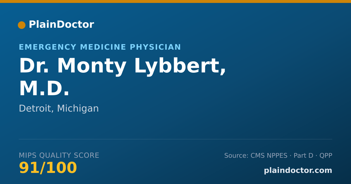 Shareable card for Monty Lybbert, M.D. - Emergency Medicine Physician, Detroit, MI
