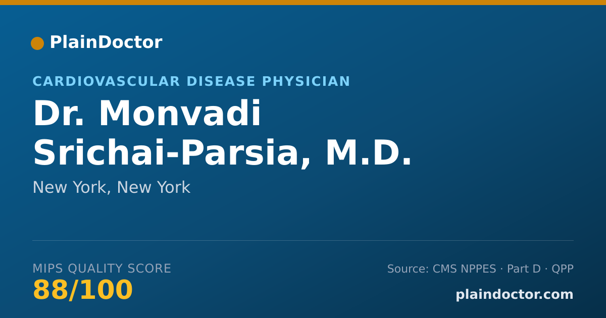 Shareable card for Monvadi Srichai-Parsia, M.D. - Cardiovascular Disease Physician, New York, NY