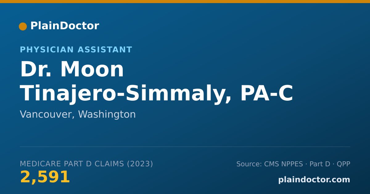Shareable card for Moon Tinajero-Simmaly, PA-C - Physician Assistant, Vancouver, WA