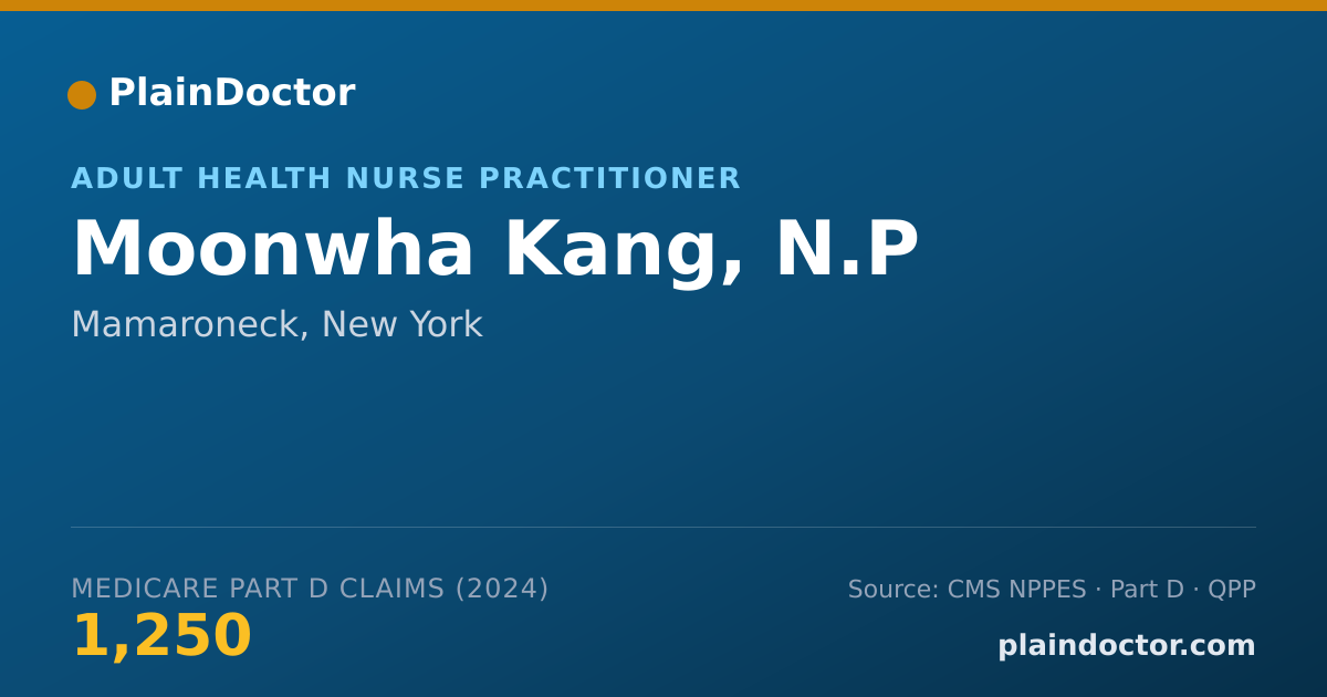 Shareable card for Moonwha Kang, N.P - Adult Health Nurse Practitioner, Mamaroneck, NY