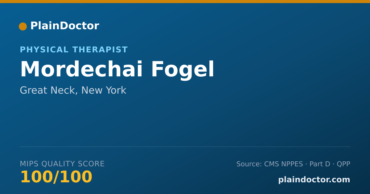 Shareable card for Mordechai Fogel - Physical Therapist, Great Neck, NY