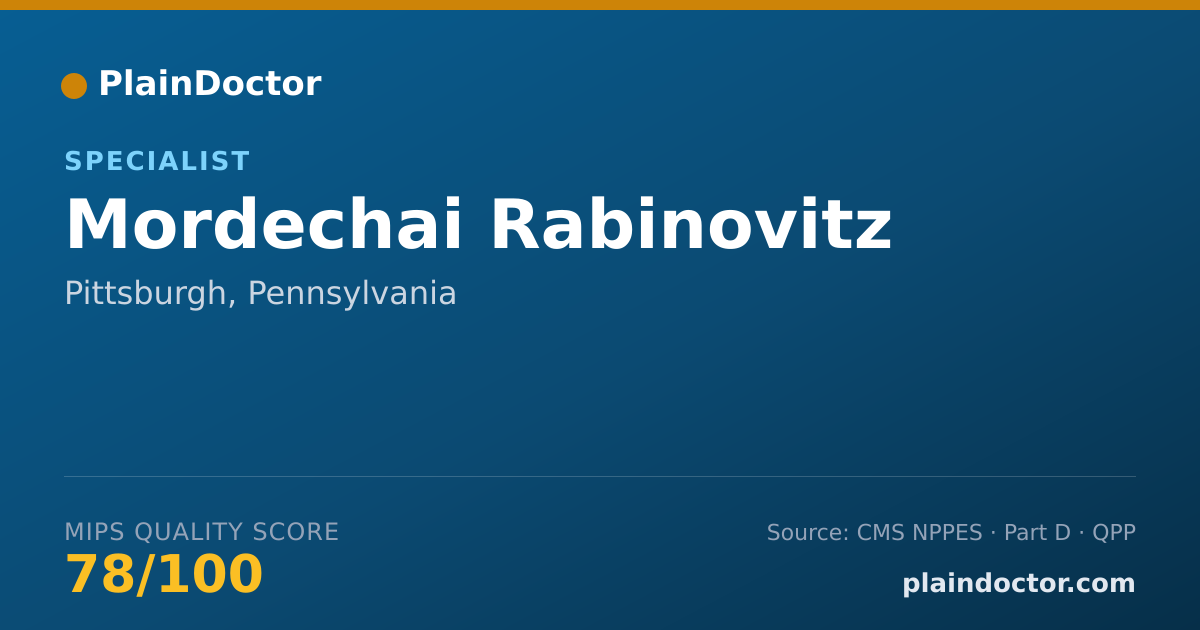 Shareable card for Mordechai Rabinovitz - Specialist, Pittsburgh, PA