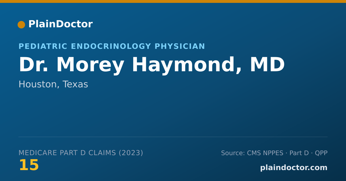Shareable card for Morey Haymond, MD - Pediatric Endocrinology Physician, Houston, TX