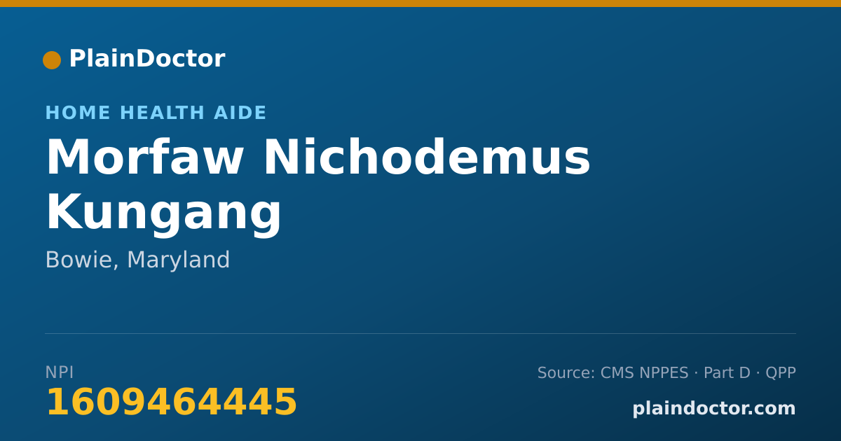 Shareable card for Morfaw Nichodemus Kungang - Home Health Aide, Bowie, MD