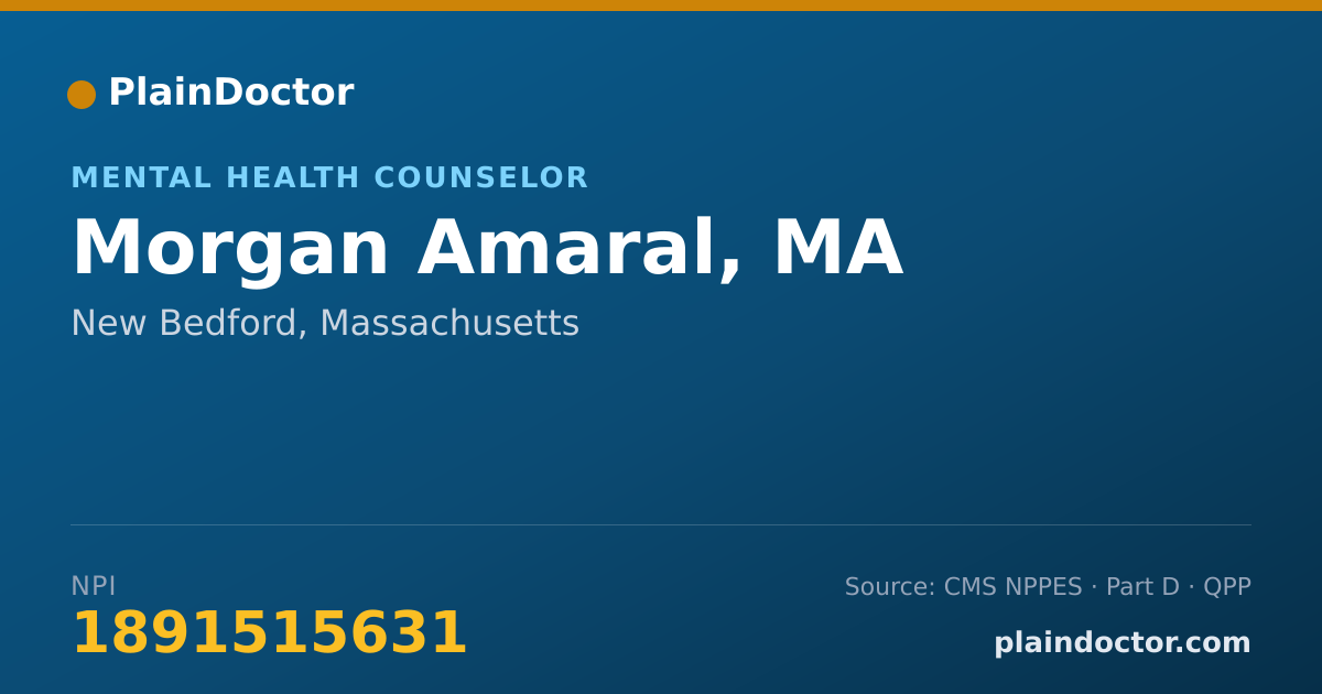 Shareable card for Morgan Amaral, MA - Mental Health Counselor, New Bedford, MA