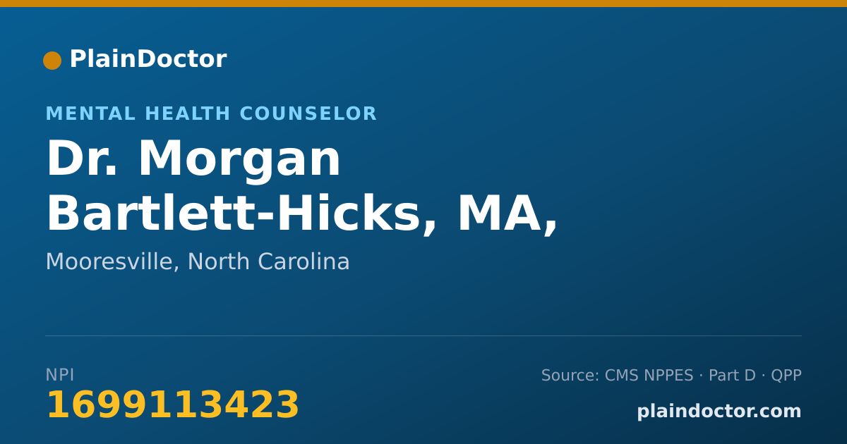 Shareable card for Morgan Bartlett-Hicks, MA, LPCA - Mental Health Counselor, Mooresville, NC