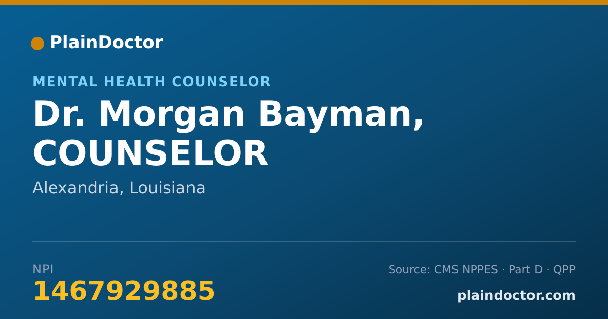 Shareable card for Morgan Bayman, COUNSELOR - Mental Health Counselor, Alexandria, LA