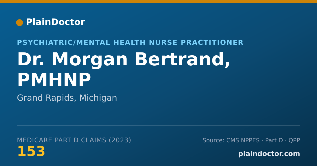 Shareable card for Morgan Bertrand, PMHNP - Psychiatric/Mental Health Nurse Practitioner, Grand Rapids, MI