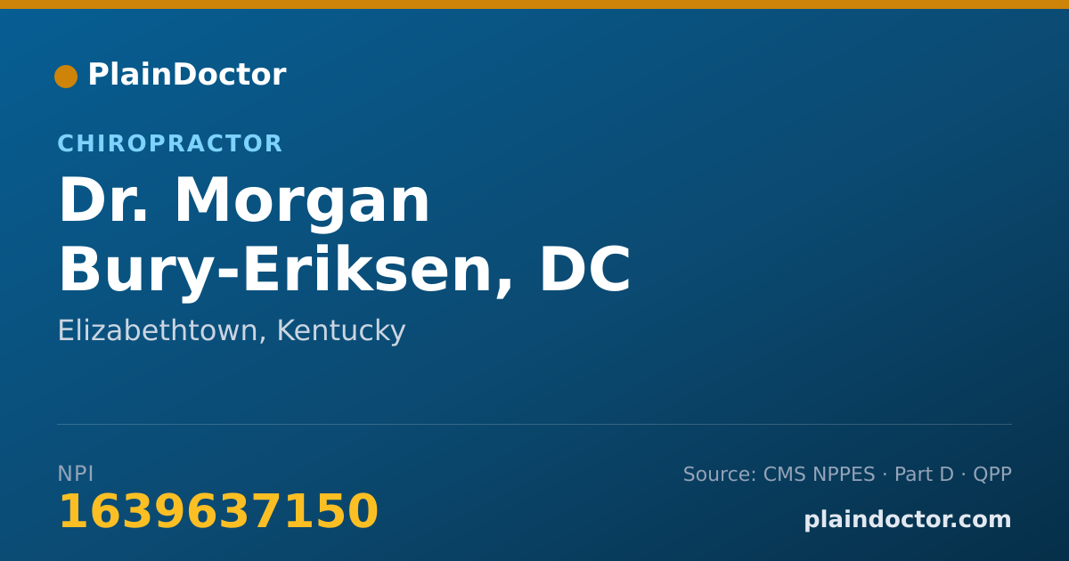Shareable card for Morgan Bury-Eriksen, DC - Chiropractor, Elizabethtown, KY