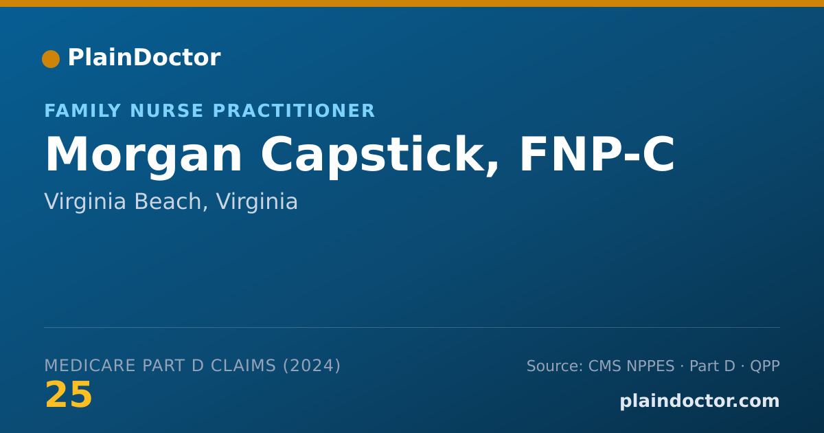 Shareable card for Morgan Capstick, FNP-C - Primary Care Nurse Practitioner, Virginia Beach, VA