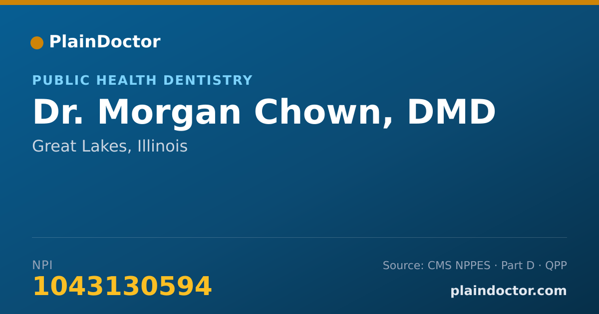 Shareable card for Morgan Chown, DMD - Public Health Dentistry, Great Lakes, IL