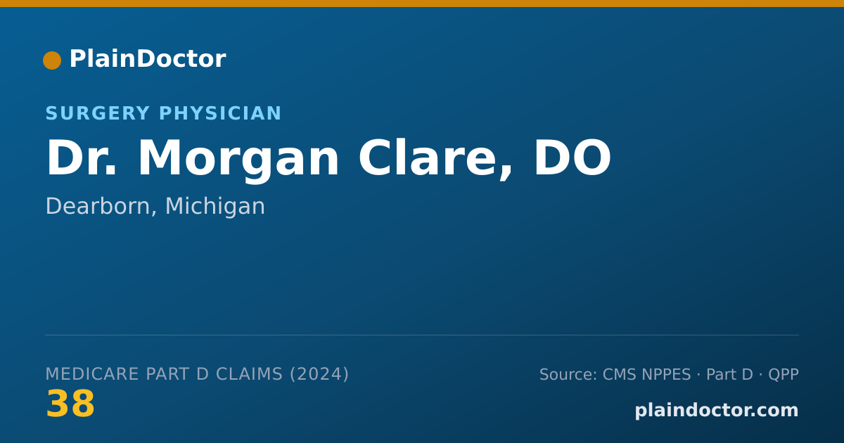 Shareable card for Morgan Clare, DO - Surgery Physician, Dearborn, MI