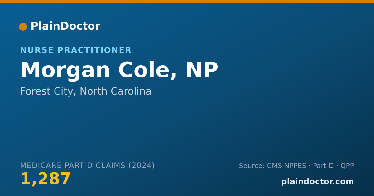 Shareable card for Morgan Cole, NP - Nurse Practitioner, Forest City, NC