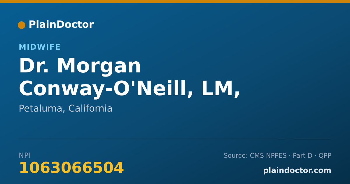 Shareable card for Morgan Conway-O'Neill, LM, CPM - Midwife, Petaluma, CA