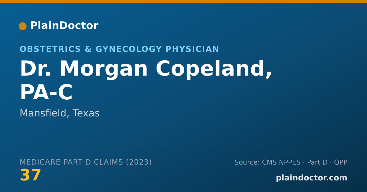 Shareable card for Morgan Copeland, PA-C - Obstetrics & Gynecology Physician, Mansfield, TX